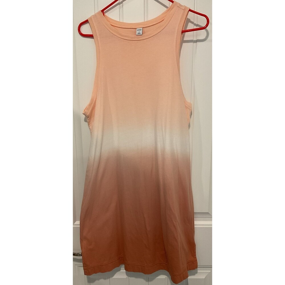 EUC Old Navy Women's Peach Ombré Midi Tank Dress Size M With Side Slits